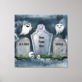 Ditt namn här Spooky Creepy Halloween Canvastryck