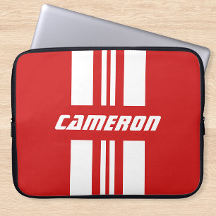 Ditt namn helt anpassade färger racingränder laptop fodral