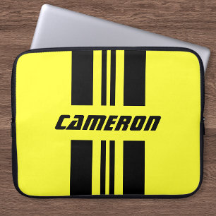 Ditt namn helt anpassade färger racingränder laptop fodral