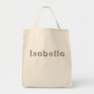 Ditt namn i Artsy blommigt brev / Isabella Tote Tygkasse