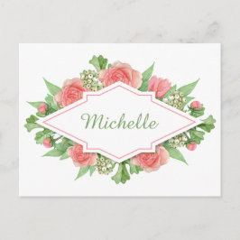 Ditt namn i en blommig ram vykort