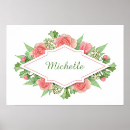 Ditt namn i en Flower Ram-anpassningsbar poster