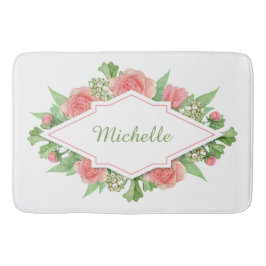 Ditt namn i en Flower Ram-badmatt Badrumsmatta