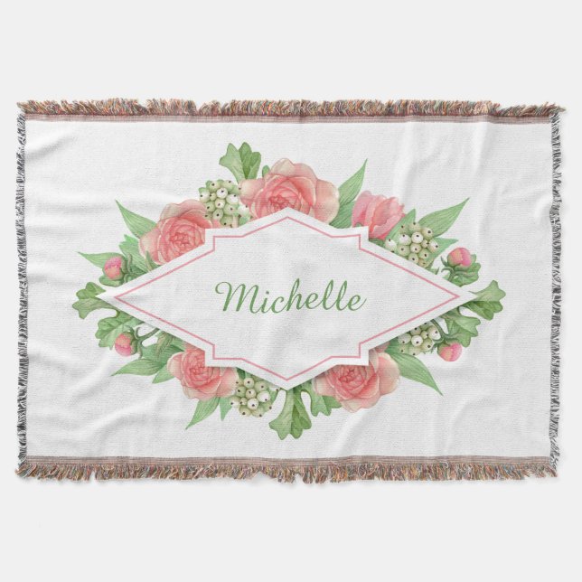 Ditt namn i en Flower Ram-filt Filt (Framsidan)