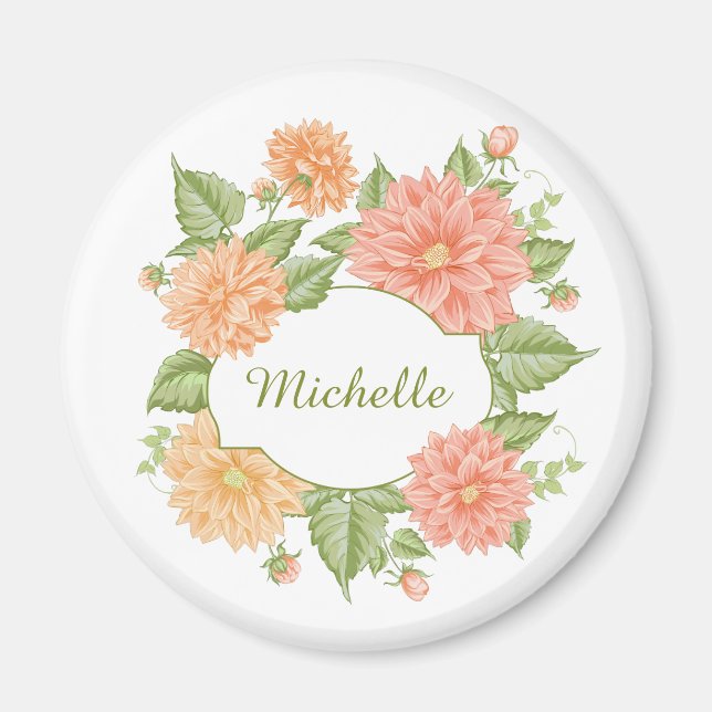 Ditt namn i en Flower Ram-magnet Magnet (Framsidan)