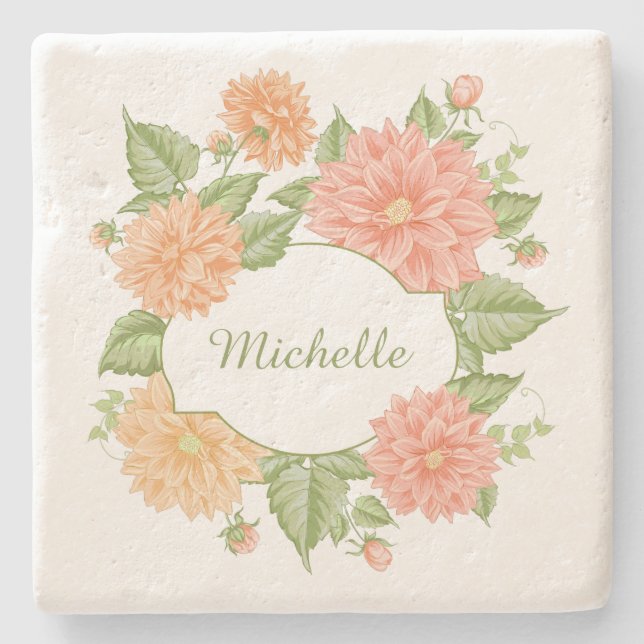 Ditt namn i en Flower Ram-sten underlägg Sten (Framsidan)