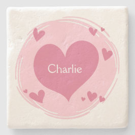 Ditt namn i en Heart stone-underlägg Underlägg Sten