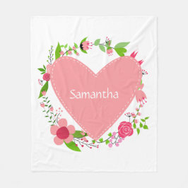 Ditt namn i en hjärtfilt fleecefilt