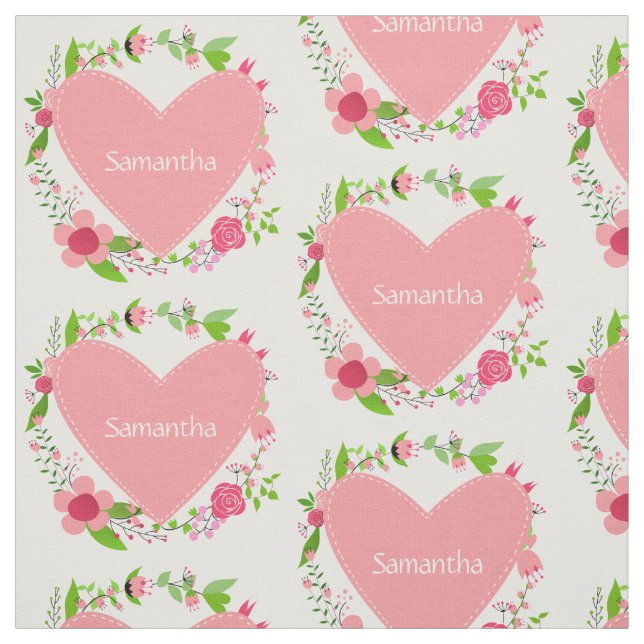 Ditt namn i en hjärtvävnad av anpassningsbar tyg (Provkarta)