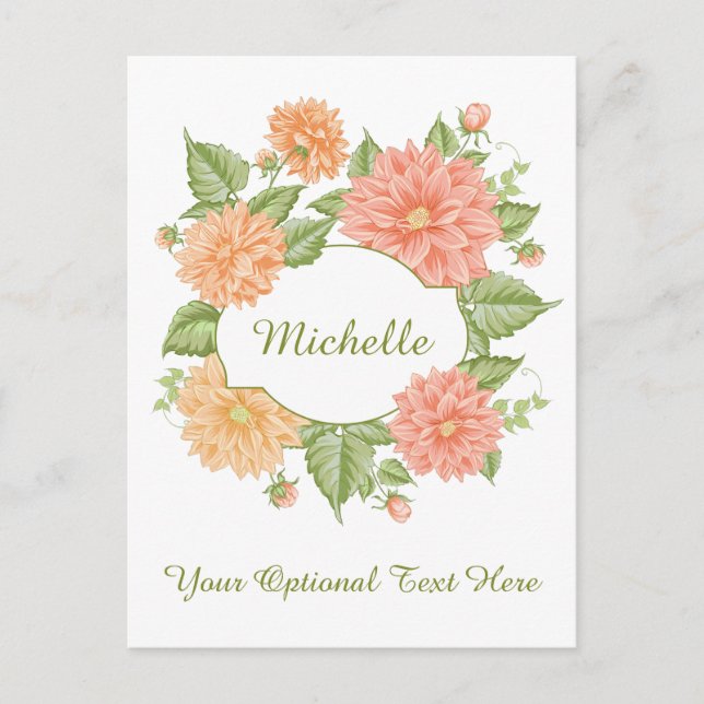 Ditt namn i ett vykort för Flower Ram anpassningsb (Framsida)
