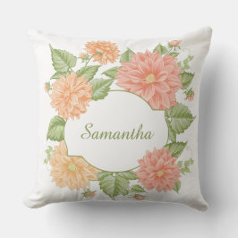 Ditt namn i Flower Ram dekorativ kudde