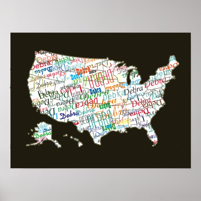 ditt namn i hela Amerika Poster (Framsidan)