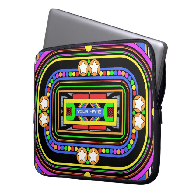 Ditt namn i Ljus Laptop Fodral (Framsidan Vänster)