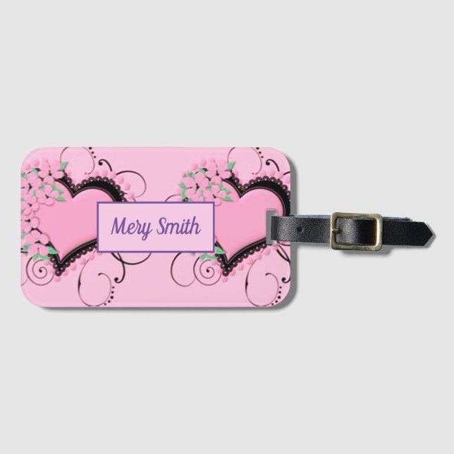 Ditt namn i Modern Kärlek Bagagebricka (Framsida horisontal)