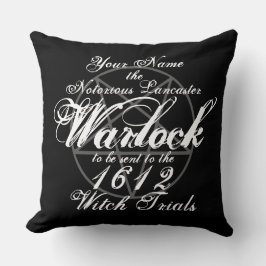 Ditt namn i noorious Warlock Witch Trials Gothic Kudde