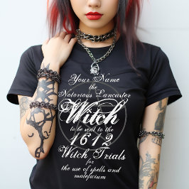 Ditt namn i nosorious Witch Trials Black Gothic T Shirt