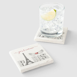 Ditt namn i Paris Eiffel Torn Heart Angel Vingar Stenunderlägg