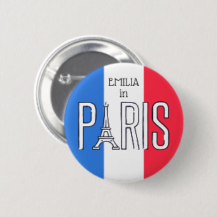 [ditt namn] i Paris - Eiffel Torn typografi Knapp