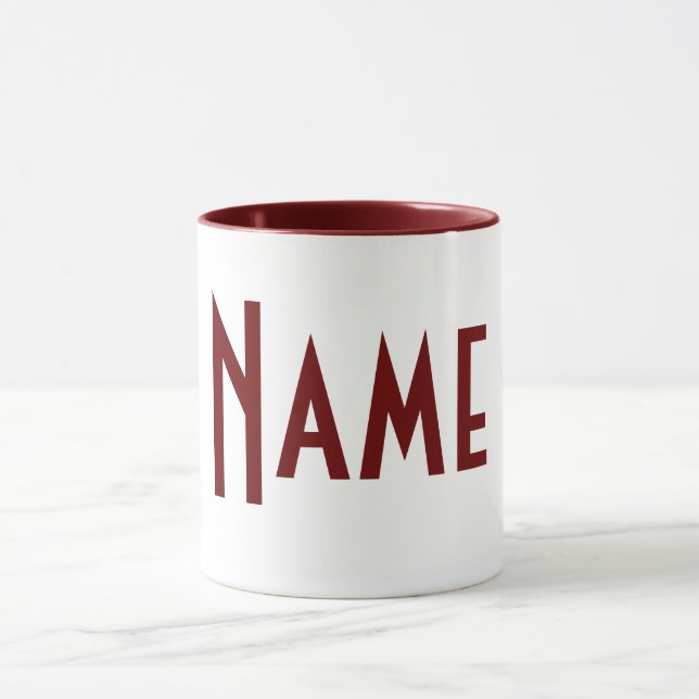 Ditt namn i stora bokstäver personligt mugg (Center)