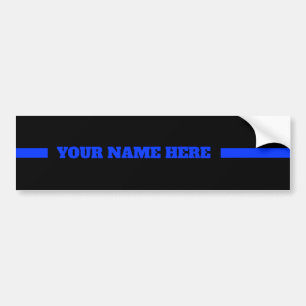 Ditt namn i Thin Blue Line-polisstöd Bildekal