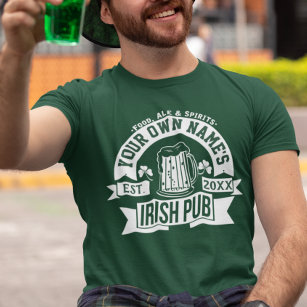 Ditt namn Irish Pub   Personlig St. Pat-dagen T Shirt