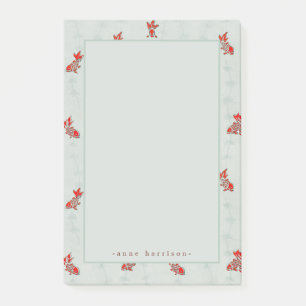 Ditt namn Japanska träblock Goldfish Koi Post-it Block