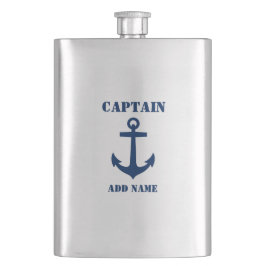Ditt namn Kapten Flask Anchor Fickplunta