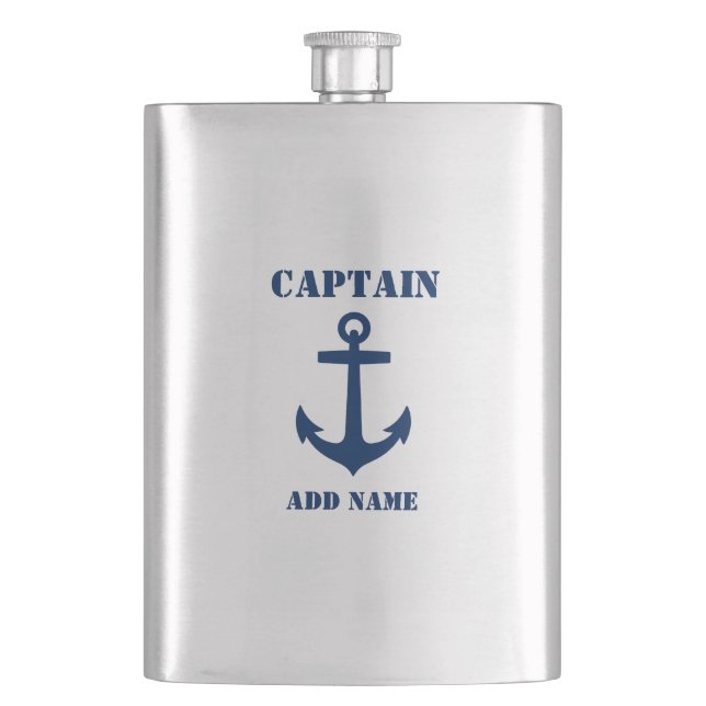 Ditt namn Kapten Flask Anchor Fickplunta (Framsidan)
