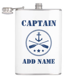 Ditt namn Kapten Flask Anchor & Oars Fickplunta