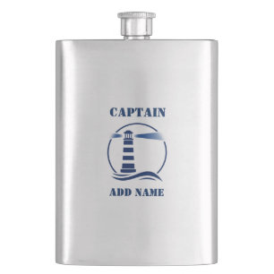 Ditt namn Kapten Flask Anpassningsbar fyr flottan Fickplunta