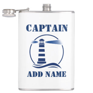 Ditt namn Kapten Flask Lighthouse Fickplunta