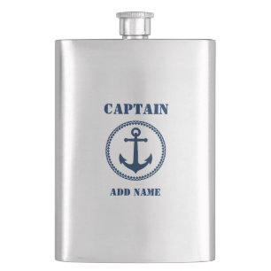 Ditt namn Kapten Flask Sea Anchor Fickplunta
