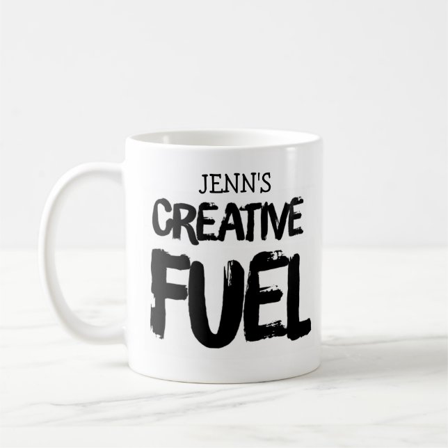 Ditt namn Kreativ Fuel Coffee Mugg (Vänster)
