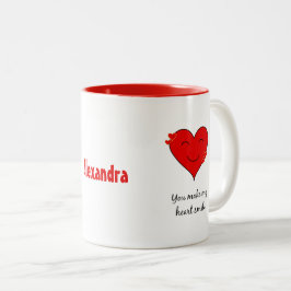 Ditt namn leende hjärta Två-Tonad mugg