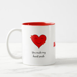 Ditt namn leende hjärta Två-Tonad mugg