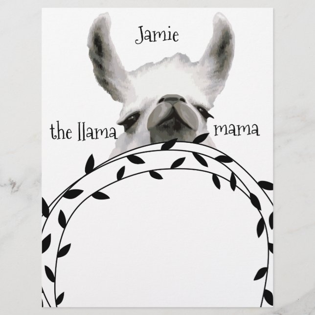 Ditt namn Llama Mamma Anteckningsblock (Framsida)