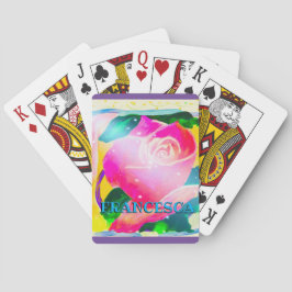 Ditt namn med tappar skuggar, stjärnan strålar casinokort