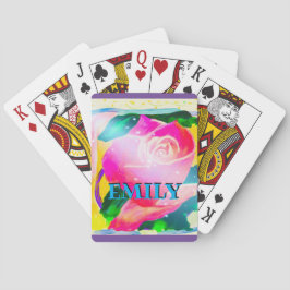 Ditt namn med tappar skuggar, stjärnan strålar casinokort