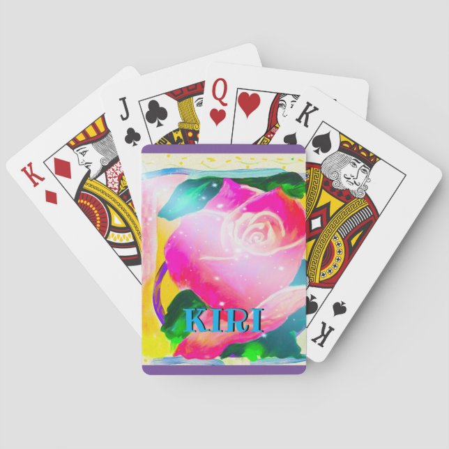 Ditt namn med tappar skuggar, stjärnan strålar casinokort (Baksidan)