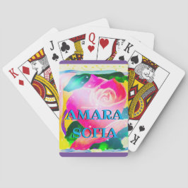 Ditt namn med tappar skuggar, stjärnan strålar casinokort