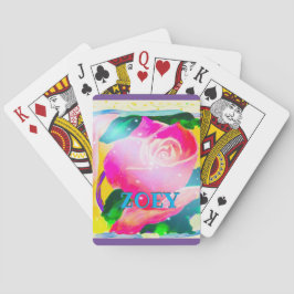 Ditt namn med tappar skuggar, stjärnan strålar casinokort