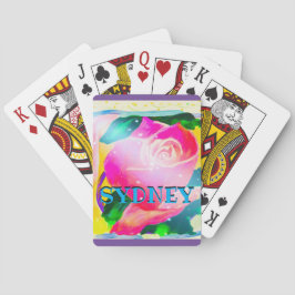 Ditt namn med tappar skuggar, stjärnan strålar casinokort