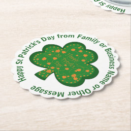 Ditt Namn Meddelande St Patricks Dag Grön Shamrock Underlägg Papper