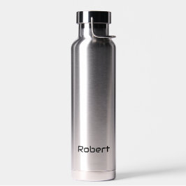 Ditt namn Modern Masculine Silver Vattenflaska