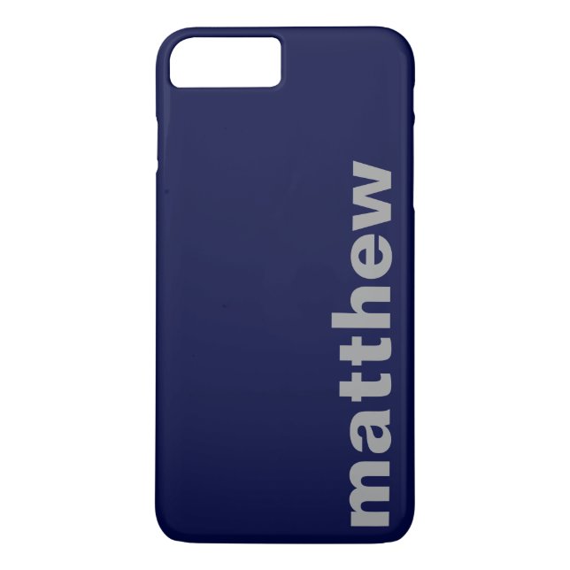 Ditt Namn Modernt Marinblått Case-Mate iPhone Skal (Baksida)