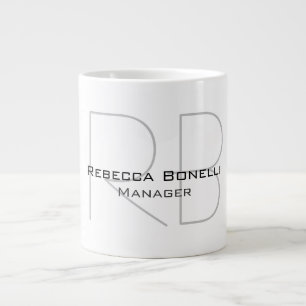 Ditt namn Monogram din titel Modern Jumbo Mugg