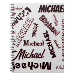 Ditt namn mönster monogram ro färg anteckningsbok