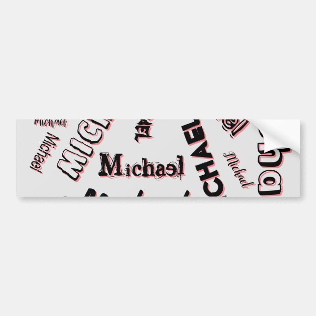 Ditt namn mönster monogram ro färg bildekal (Framsidan)