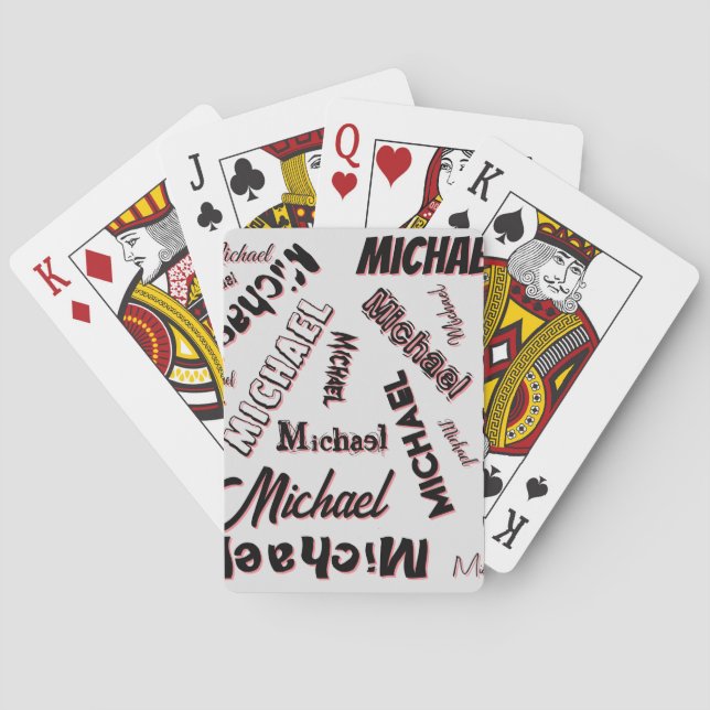 Ditt namn mönster monogram ro färg casinokort (Baksidan)