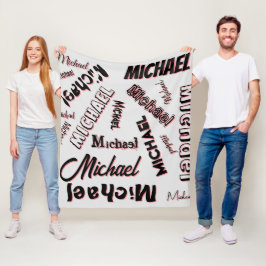 Ditt namn mönster monogram ro färg fleecefilt